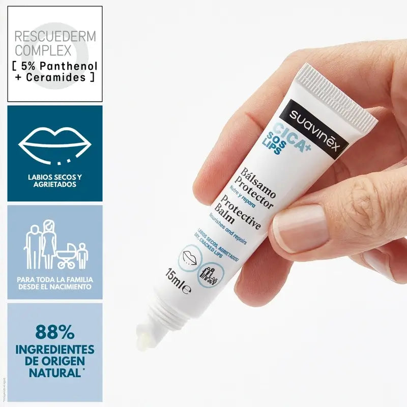 Suavinex Cica Baume réparateur pour les lèvres 15 ml +0M
