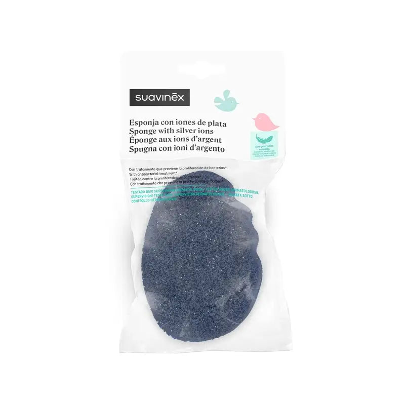 Suavinex Eponge de bain avec ions d'argent, +0 mois / familier