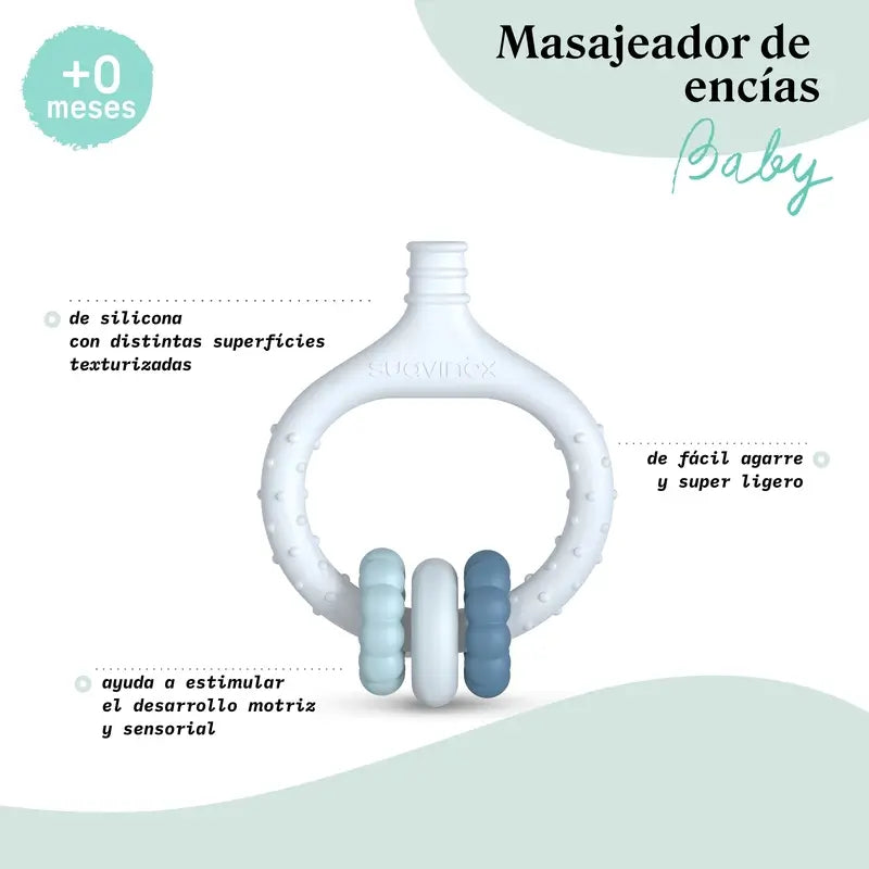 Suavinex Baby Gum Massager +0 mois, bleu