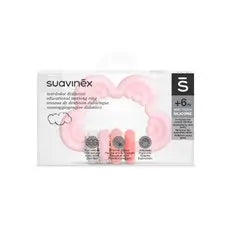 Suavinex Teether Jouet d'éveil en silicone +6 mois, nuage, rose
