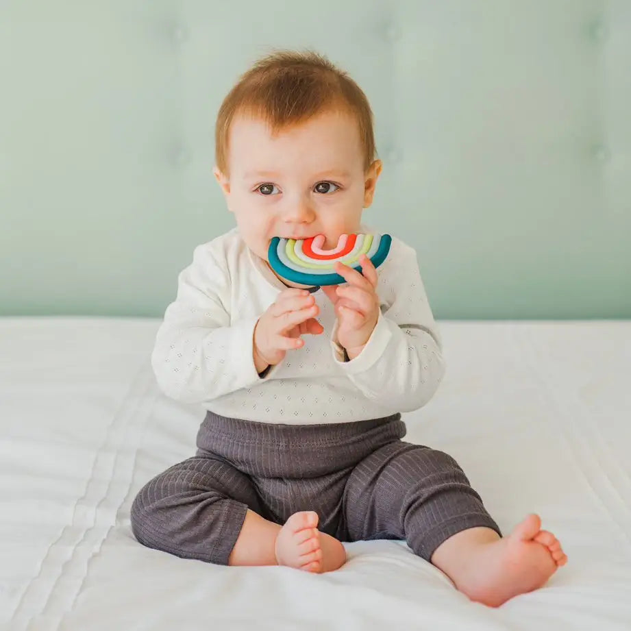 Suavinex Silicone Teether +0 Months, Rainbow, Blue