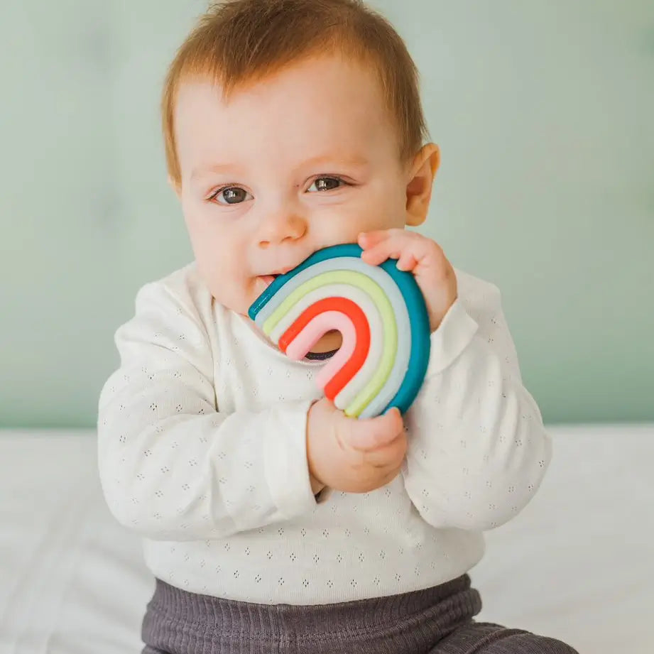 Suavinex Silicone Teether +0 Months, Rainbow, Pink