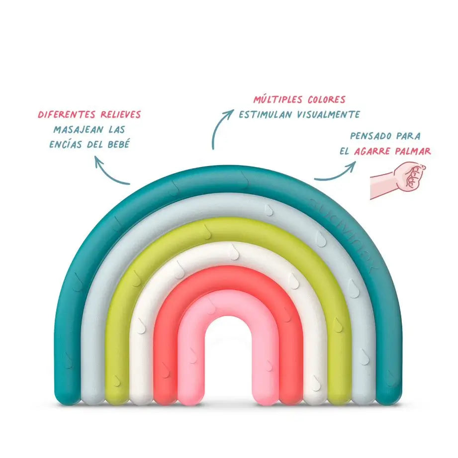 Suavinex Silicone Teether +0 Months, Rainbow, Multicolour