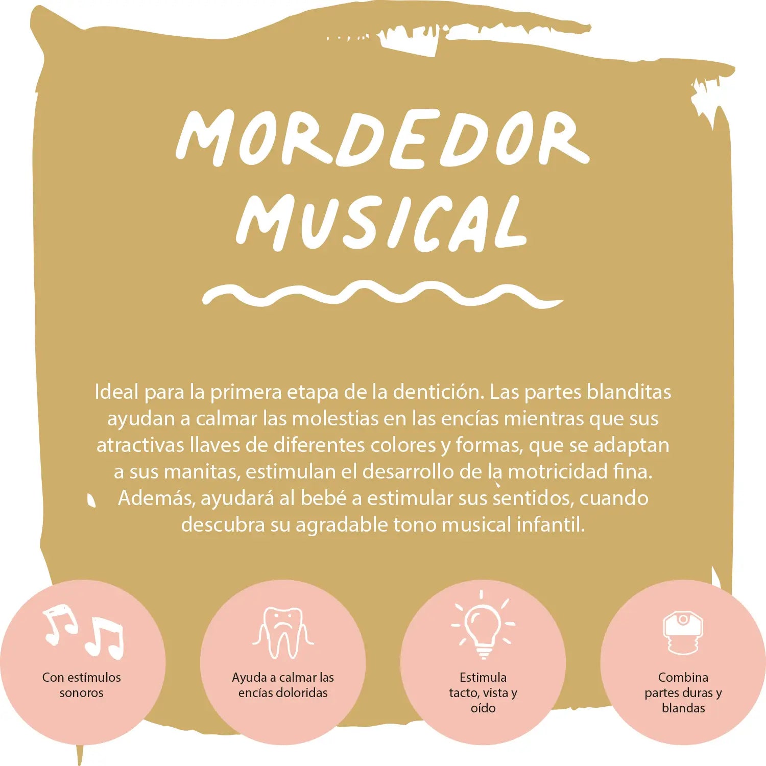 Suavinex Jouet d'éveil musical Hochet d'éveil +0 mois, Clés, Jaune