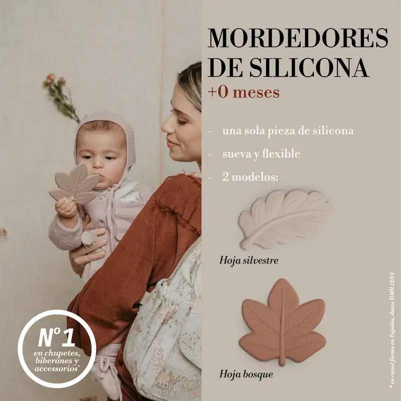Suavinex Teether Jouet d'éveil en silicone, vert poésie