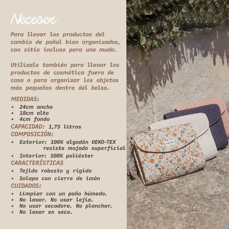 Trousse de toilette en tissu pour nouveau-né Suavinex, gris