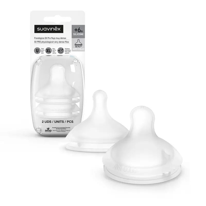 Suavinex Pack 2 Tétines Sx Pro Silicone, débit très dense (Xl)
