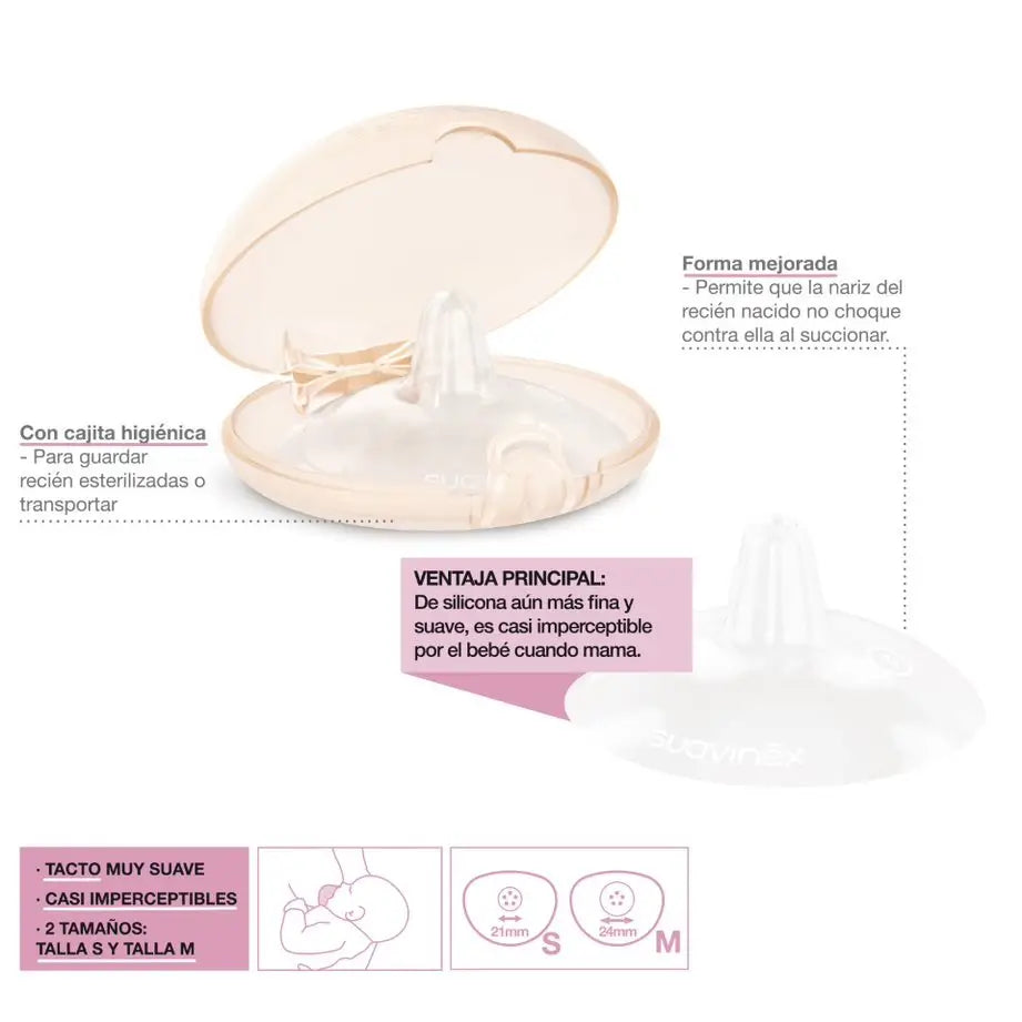 Suavinex Boucliers Mamelons Silicone Taille M 2 Uds