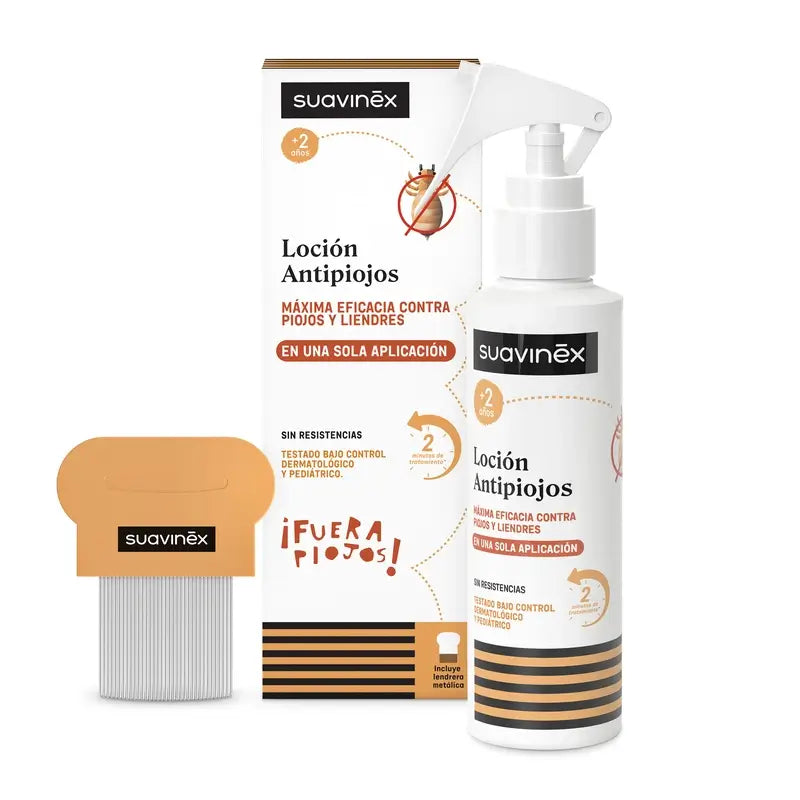 Suavinex Pack Lotion anti-poux 125 Ml + Filet anti-poux, +2 ans