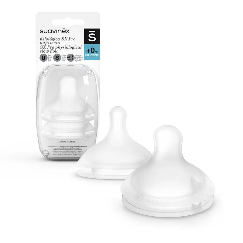 Suavinex Pack 2 Tétines Physiologiques Sx Pro Silicone. Débit lent (S)