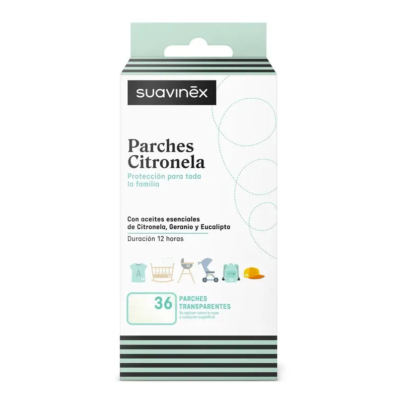 Suavinex Citronella Mosquito Repellent Patches, 36 unités