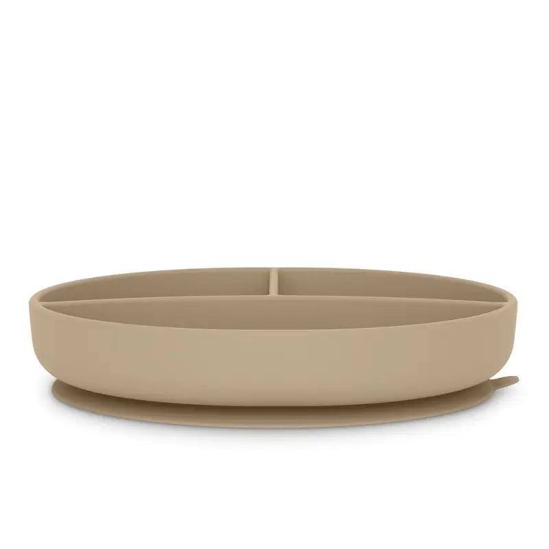 Suavinex Assiette en silicone avec ventouse et divisions, +6 mois, beige
