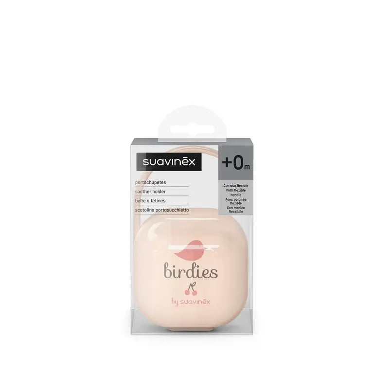 Suavinex Porte-tétine +0 Mois Birdies Rose