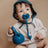 Suavinex Porte sucette en silicone avec poignée, +0 mois, Ballad Blue