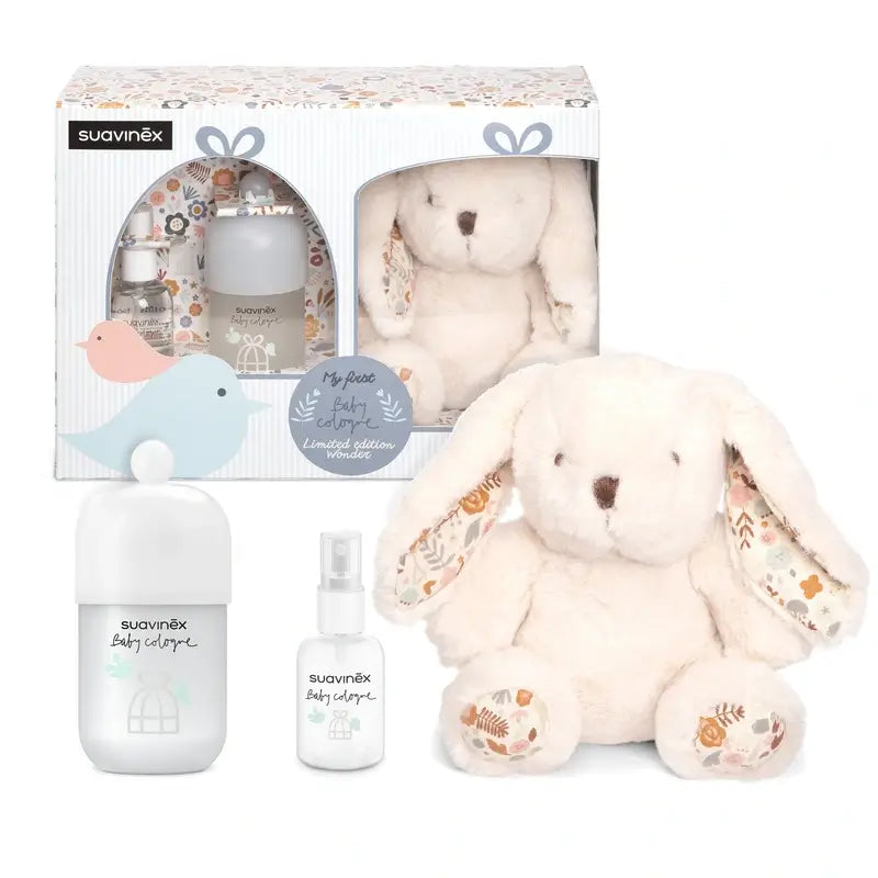 Suavinex Baby Pack avec Baby Cologne 100 Ml + Travel Format 50 Ml + Peluche pour bébé