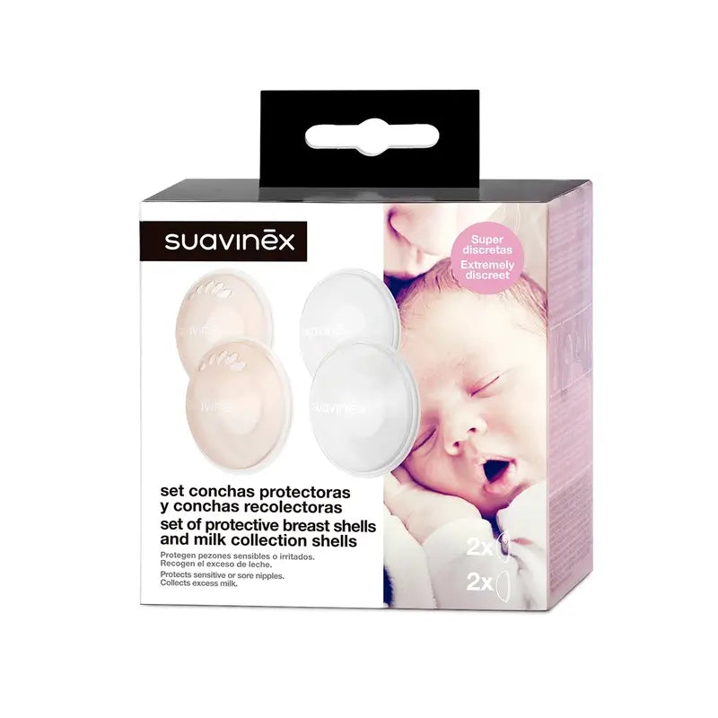 Suavinex Set 2 coquilles de protection et 2 coquilles de collection