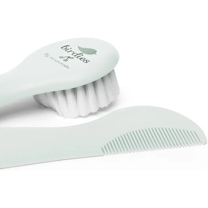 Brosse et peigne pour bébé Suavinex, vert