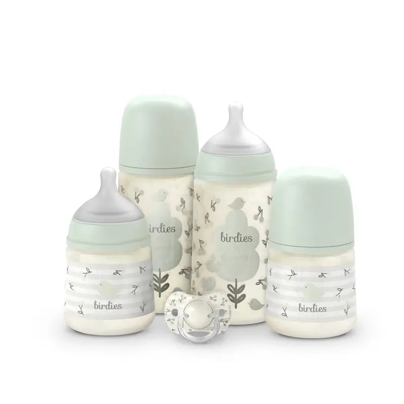 Suavinex Biberons et sucettes - Set cadeau rose +0M Birdies Green