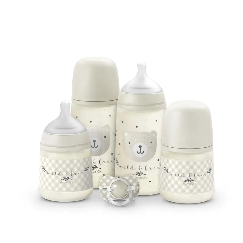 Suavinex Biberons et sucettes Pink +0M Wild&Free Beige