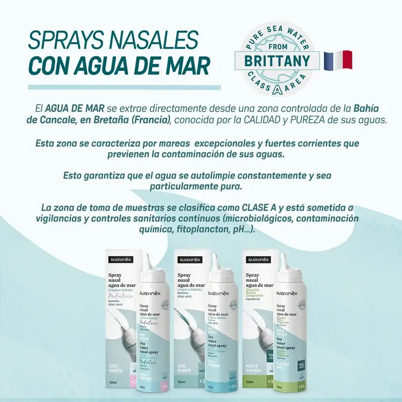 Suavinex Baby Spray nasal isotonique, hygiène quotidienne, 120 ml