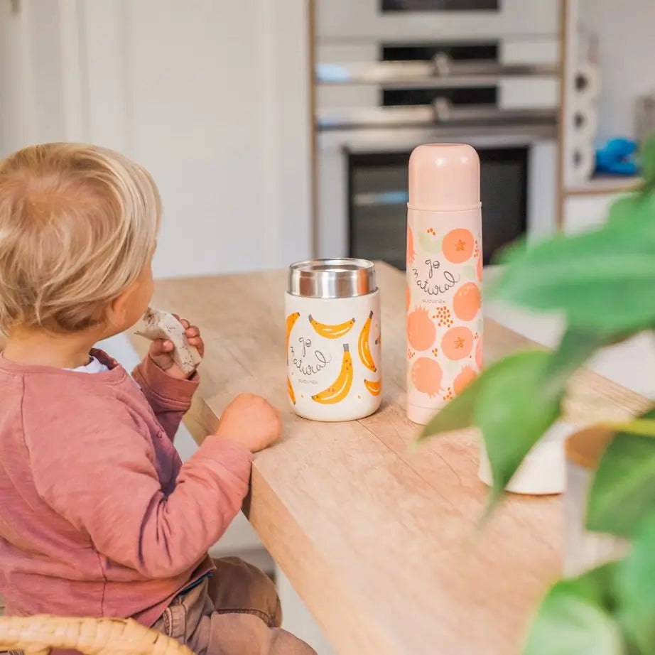 Thermos à liquide Suavinex pour bébé. Thermos en acier inoxydable. Pour boissons chaudes et froides. 500 ml. Corail
