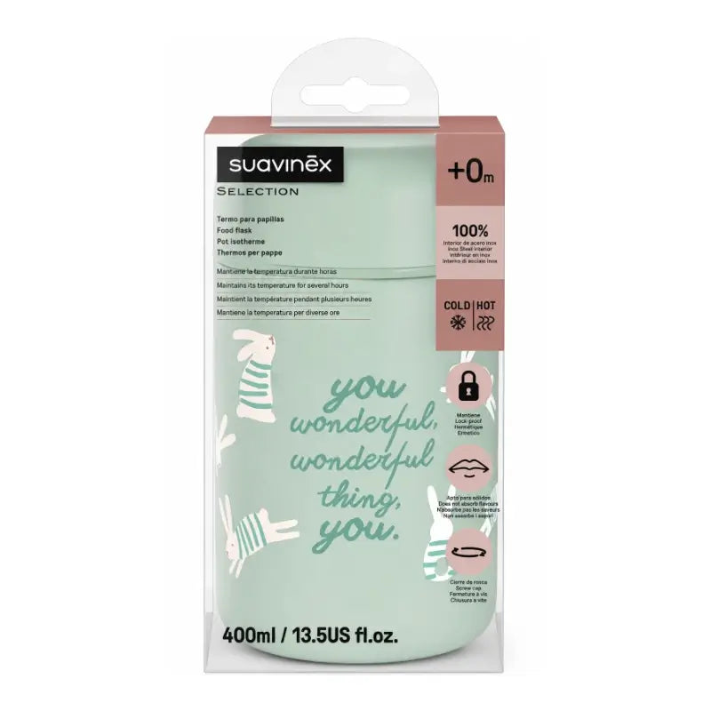 Thermos Suavinex Papillero 400 ml, Wonderland Green