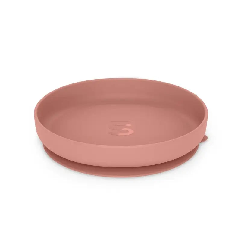 Suavinex Vaisselle en silicone 4 pièces avec ventouse, +4 mois, rose