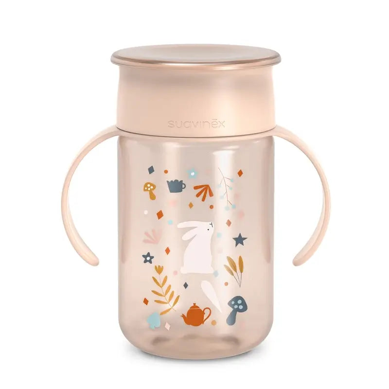Suavinex 360 Tasse anti-goutte 340 ml, +12 mois, Wonderland Pink