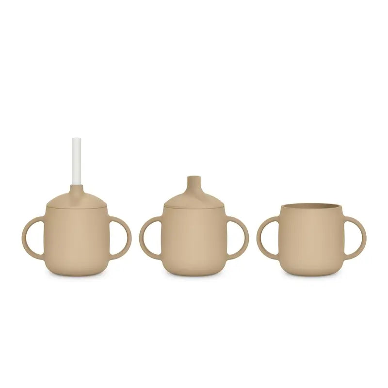 Suavinex Tasse d'apprentissage 3-en-1 en silicone, +6 mois, Beige