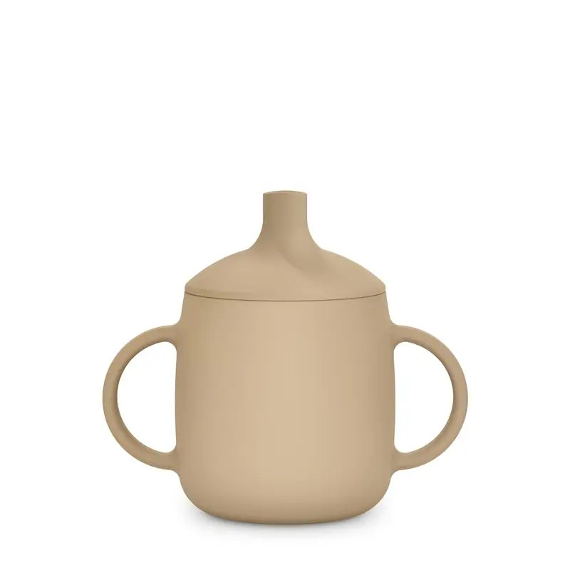 Suavinex Tasse d'apprentissage 3-en-1 en silicone, +6 mois, Beige
