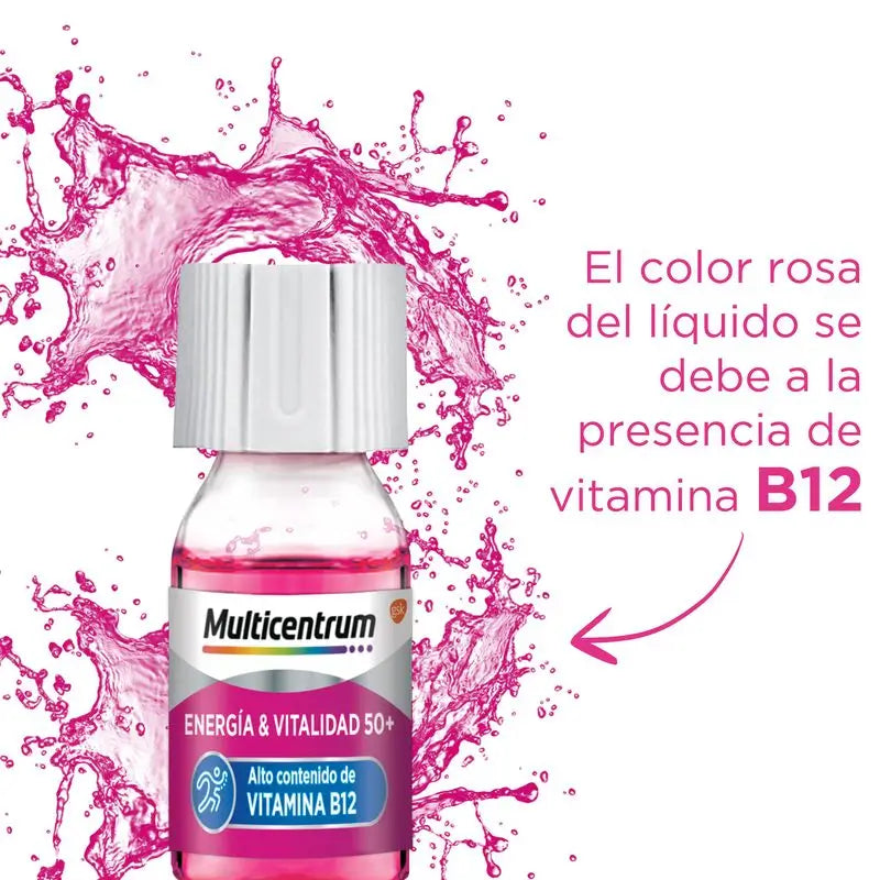 Multicentrum Energy & Vitality 50+ Complément alimentaire, 15 flacons