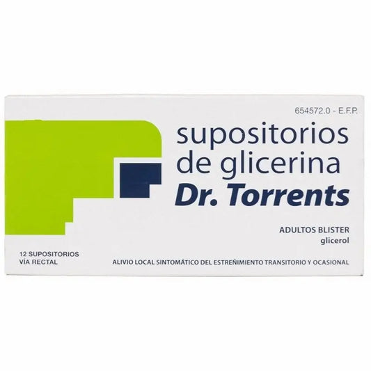 Glycerine Suppositories Dr Torrents Adult 12 Suppositories Blister