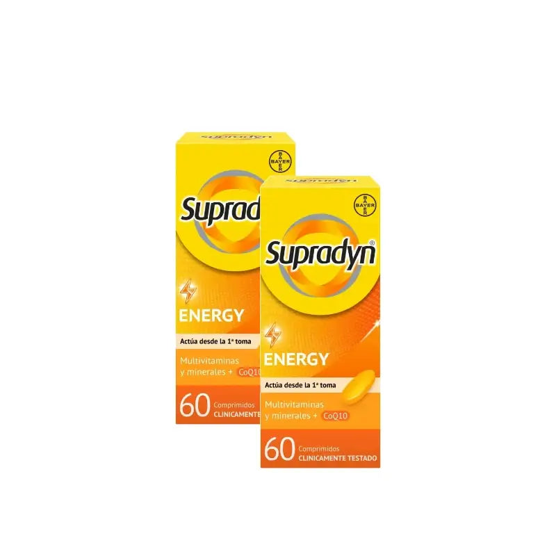 Supradyn Energy : vitamines, minéraux, énergie et vitalité, lot de 2 x 60 comprimés