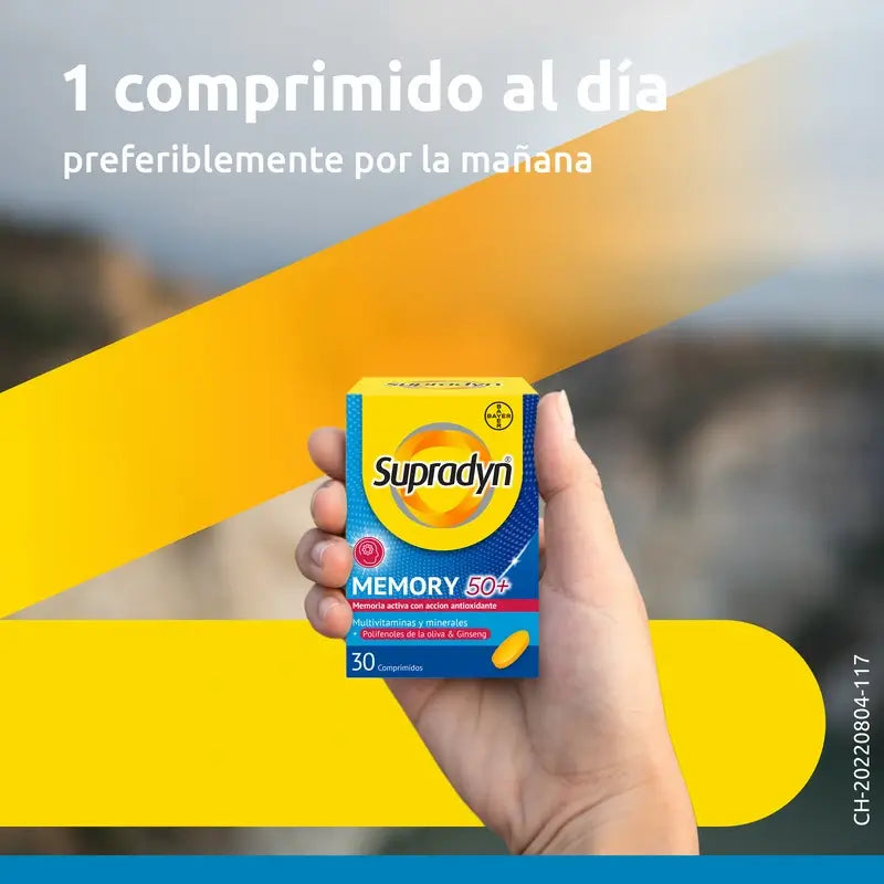 Supradyn Memory 50+ Vitamines, Minéraux et Energie avec Ginseng, 30 Comprimés