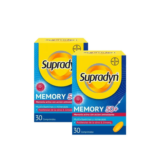 Supradyn Memory 50+ : vitamines, minéraux et énergie au ginseng, lot de 2 x 30 comprimés
