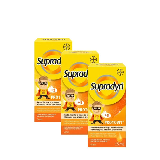 Supradyn Protovit Vitamines et minéraux pour enfants, lot de 3 x 15 ml