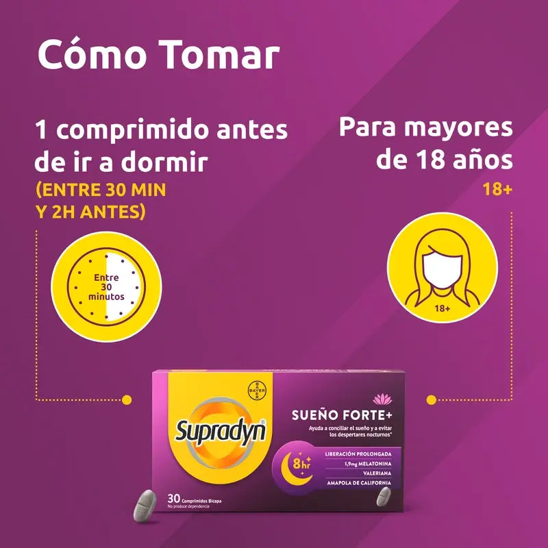 Supradyn Sleep Forte+ réduit les réveils nocturnes, 30 comprimés