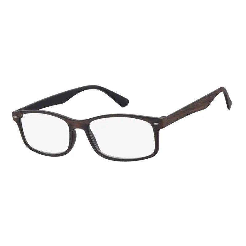 Surgicalmed Euro Optics Iris Presbyopia Reading Glasses (Black Inside, Matte Brown Wood Finish Outside, Nickel Trim) (+1.50)