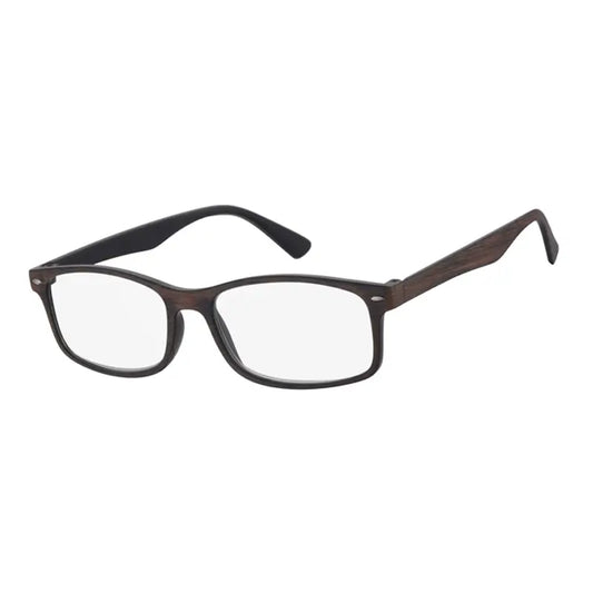 Surgicalmed Euro Optics Iris Presbyopia Reading Glasses (Black Inside, Matte Brown Wood Finish Outside, Nickel Trim) (+2.50)