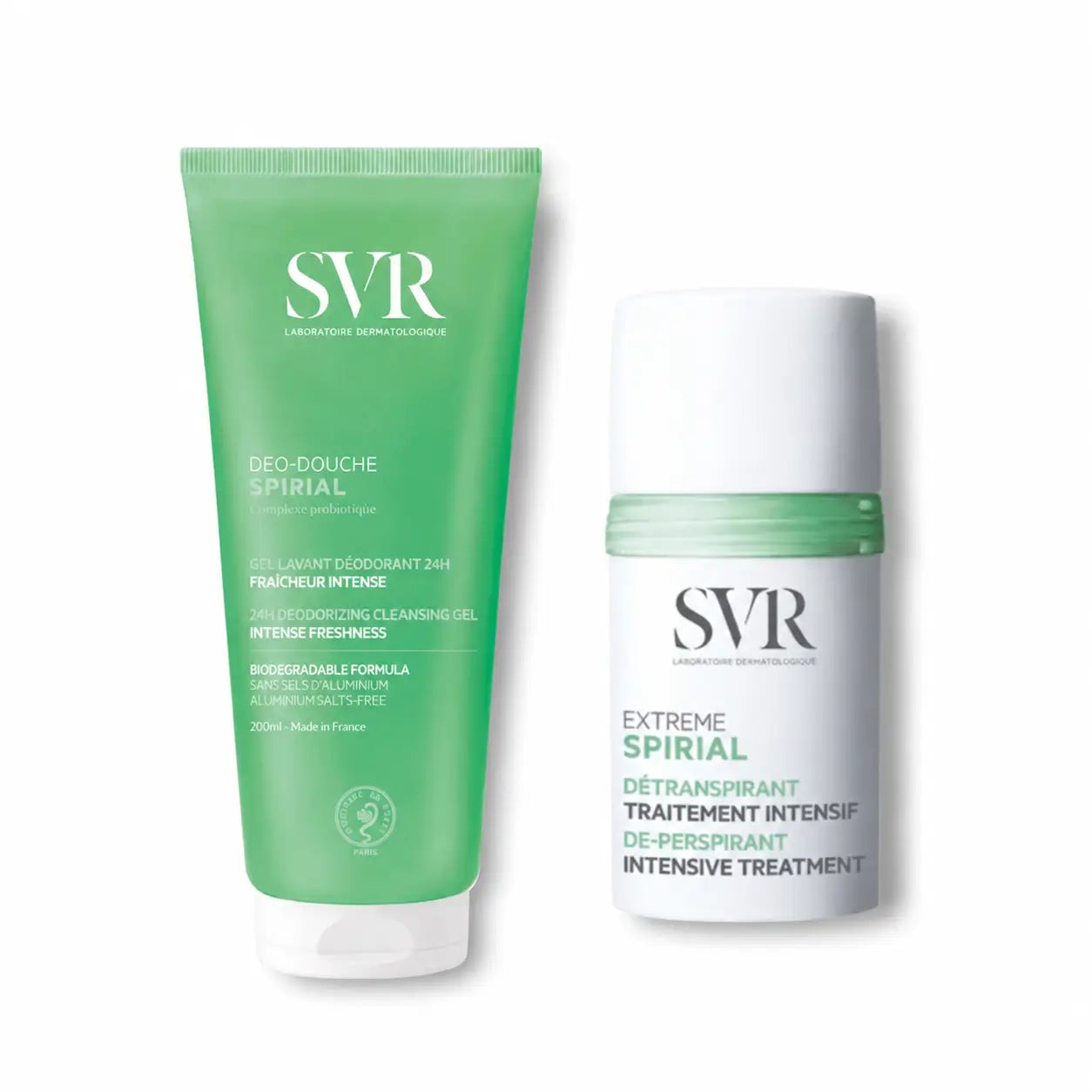 Svr Pack Spirial Déodorant Gel Douche 200 Ml + Spirial Déodorant Extrême 20 Ml