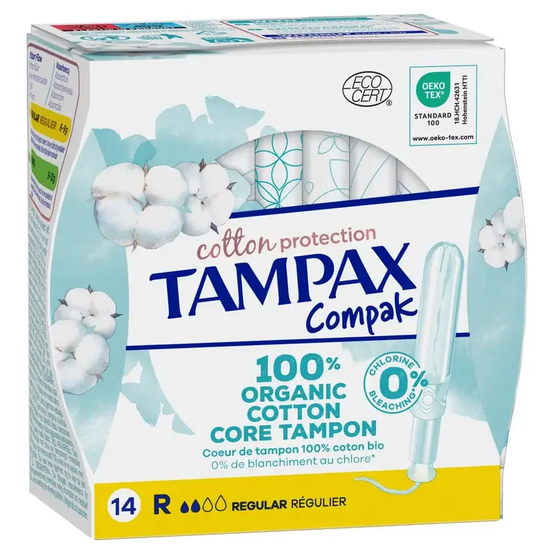 TAMPAX Coton Protection Tampons réguliers avec applicateur 16 unités