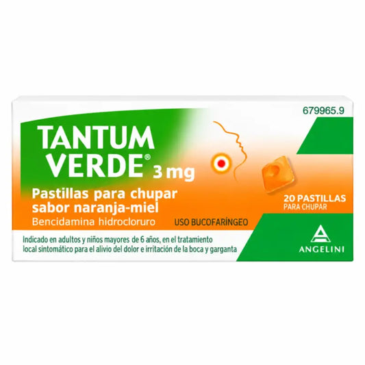 Tantum Verde Orange-Miel 20 pastilles