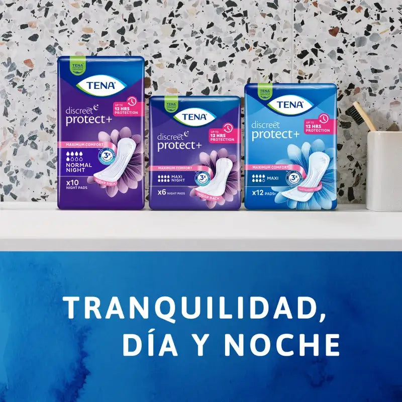 Tena Discreet Normal Night, 10 unités