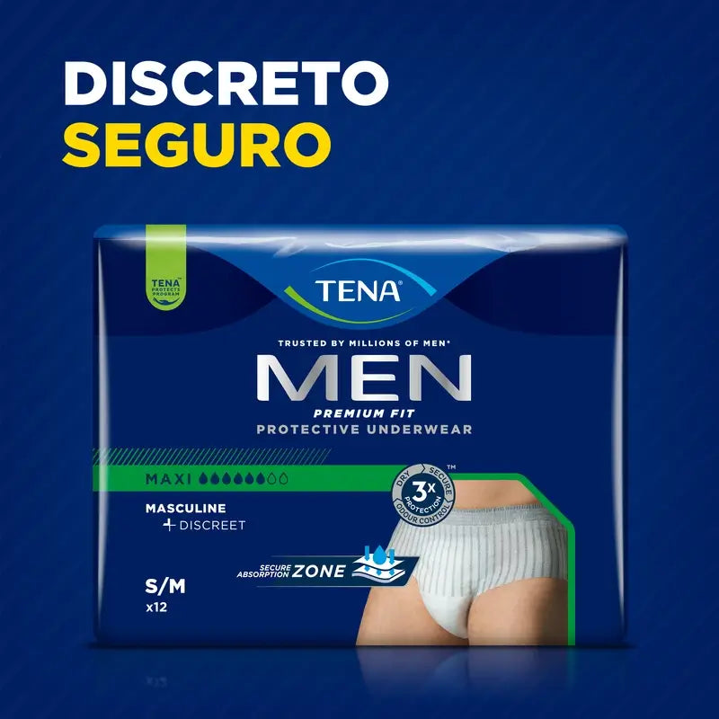 Tena Hommes Pantalon Premium Fit Maxi Taille S-M, 12 unités