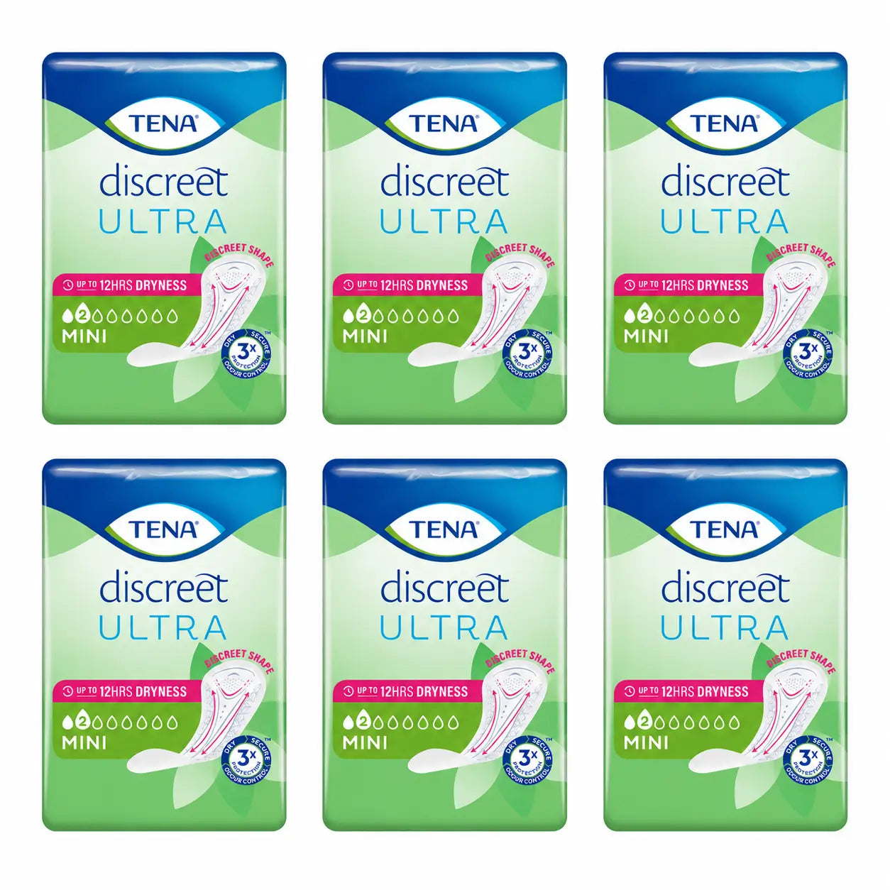 TENA Discreet Mini Pack, 6 X 20 pcs.
