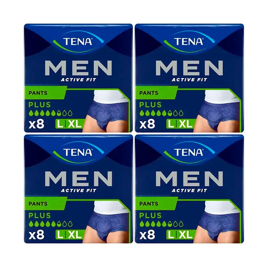 Tena Pack Men Pants Active Size L-XL, 4 X 8 Units