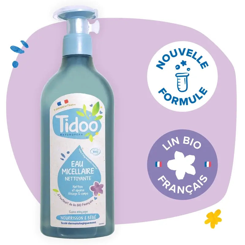 Tidoo Eau Micellaire Démaquillante au Calendula, 500 ml