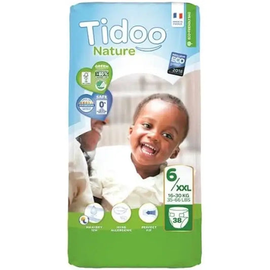 Couches Tidoo Taille 6 16/30 Kg Eco , 25 unités