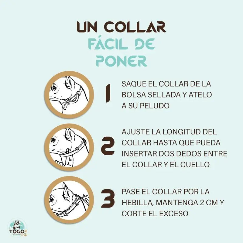 Collier répulsif antiparasitaire Togo pour chiens de toutes tailles - blanc