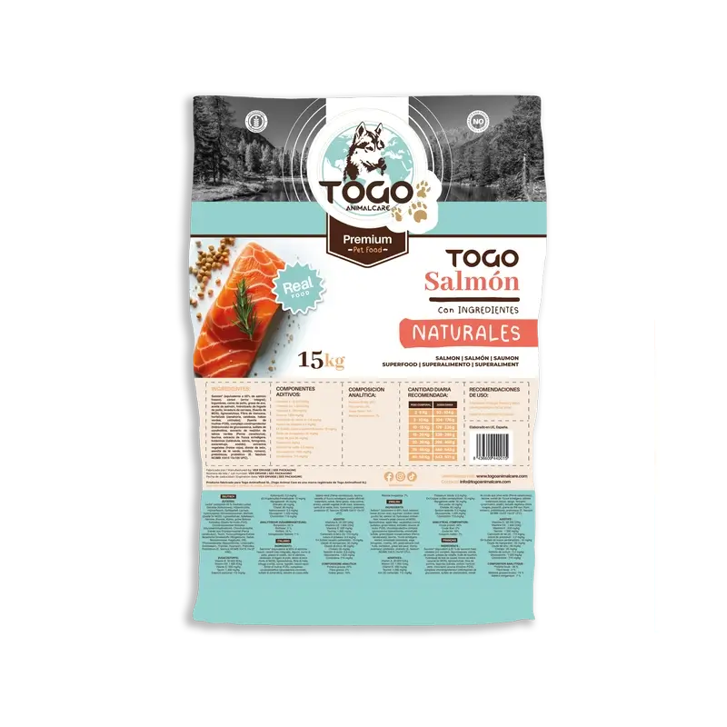 Togo Natural Hypoallergenic Salmon Dog Food, 15 kg